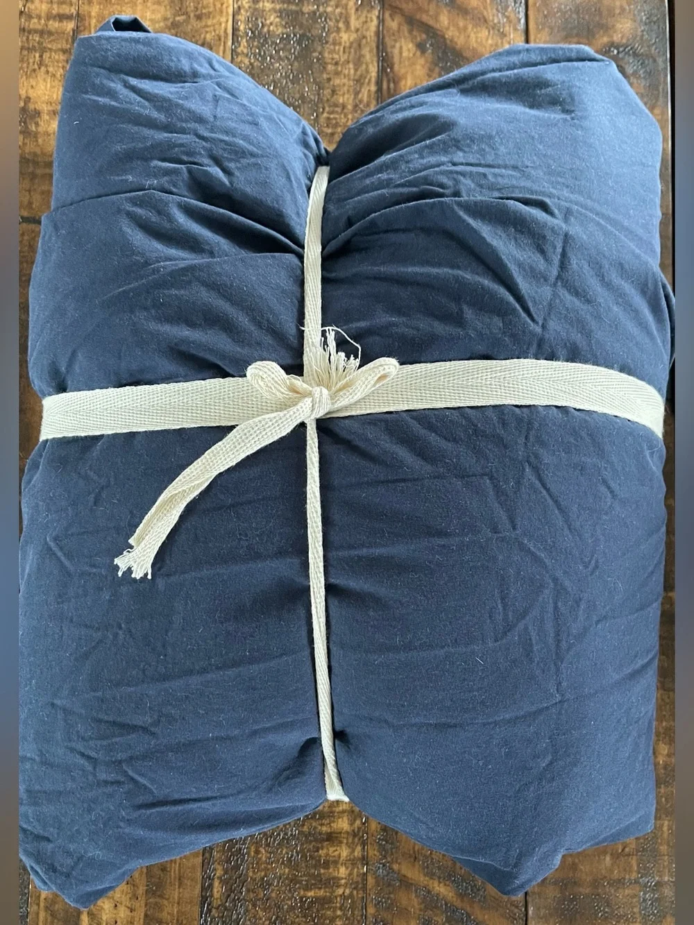 Quince Organic Crisp Percale 3 Piece Duvet Cover Set, King/Cal (Navy)